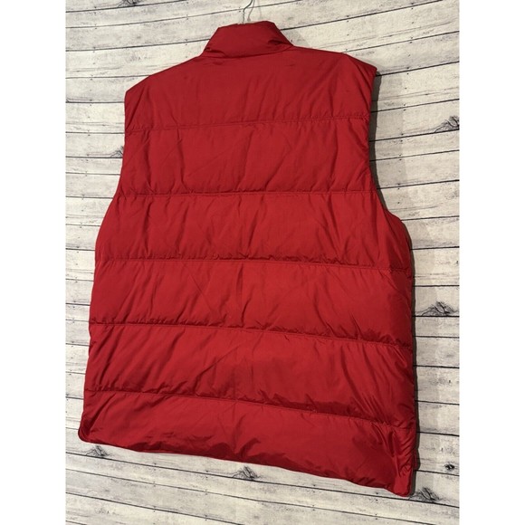 ORVIS Mens Duck Down Puffer Vest Sz L Red Button Front Zipper Pockets GUC - Picture 14 of 16